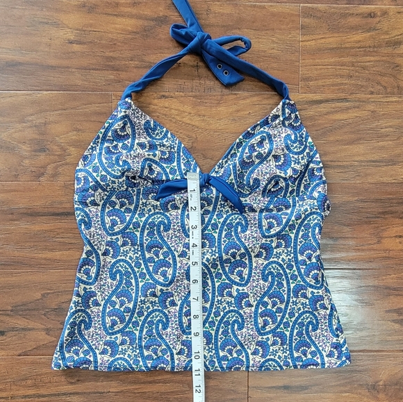 Converse Tankini Summer Swimsuit Paisley Top Blue Size Small - Picture 12 of 12